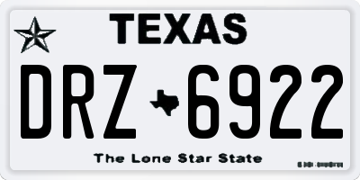 TX license plate DRZ6922