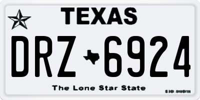 TX license plate DRZ6924