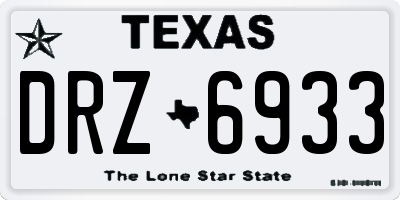 TX license plate DRZ6933