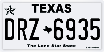 TX license plate DRZ6935