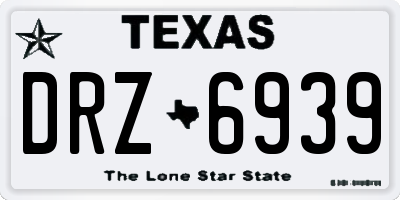 TX license plate DRZ6939