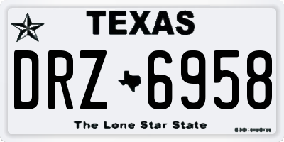 TX license plate DRZ6958