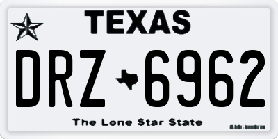 TX license plate DRZ6962