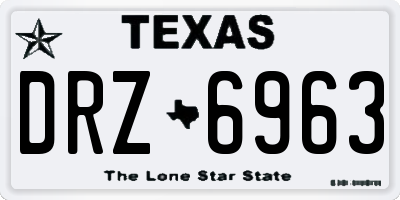 TX license plate DRZ6963