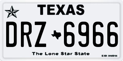 TX license plate DRZ6966