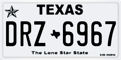 TX license plate DRZ6967