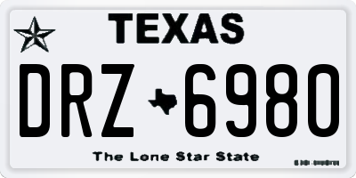 TX license plate DRZ6980