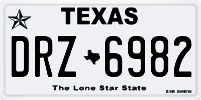 TX license plate DRZ6982