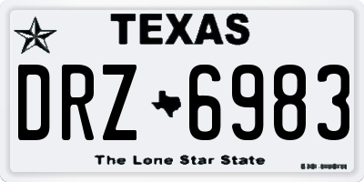 TX license plate DRZ6983