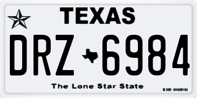 TX license plate DRZ6984