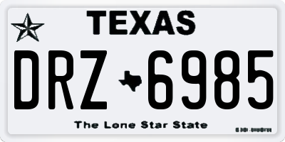 TX license plate DRZ6985