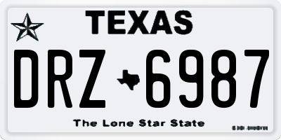 TX license plate DRZ6987