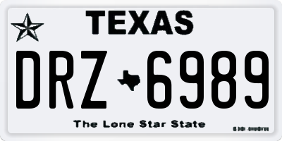 TX license plate DRZ6989