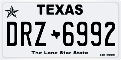 TX license plate DRZ6992