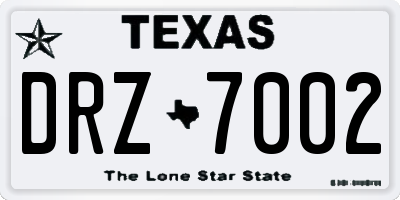 TX license plate DRZ7002