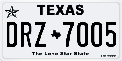 TX license plate DRZ7005