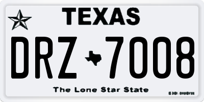 TX license plate DRZ7008