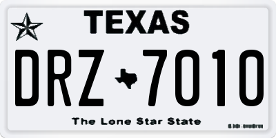 TX license plate DRZ7010
