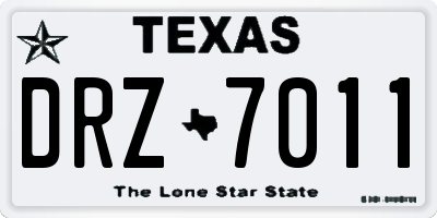 TX license plate DRZ7011