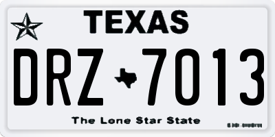 TX license plate DRZ7013