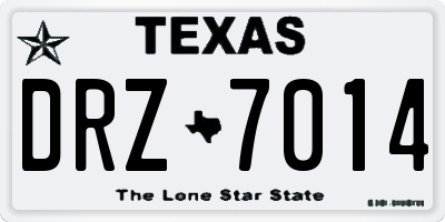 TX license plate DRZ7014