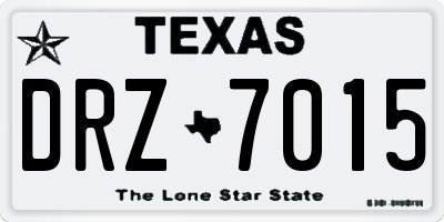 TX license plate DRZ7015