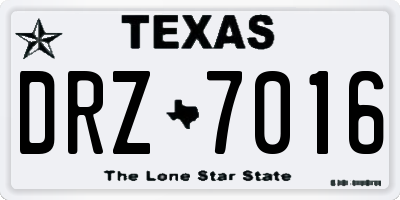 TX license plate DRZ7016