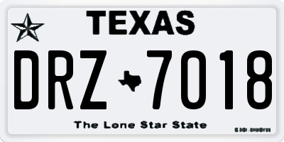 TX license plate DRZ7018
