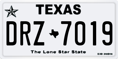 TX license plate DRZ7019