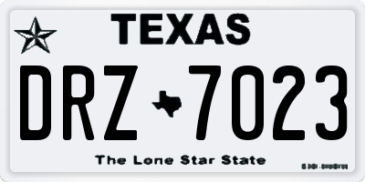 TX license plate DRZ7023