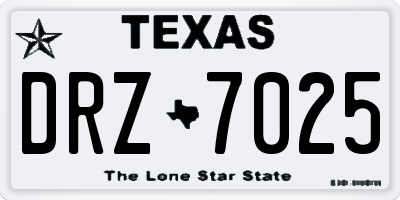 TX license plate DRZ7025