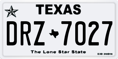 TX license plate DRZ7027