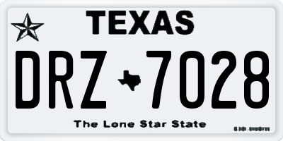 TX license plate DRZ7028