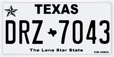 TX license plate DRZ7043