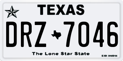 TX license plate DRZ7046