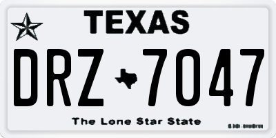TX license plate DRZ7047