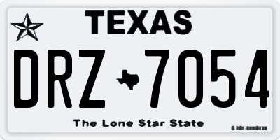 TX license plate DRZ7054