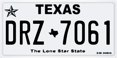 TX license plate DRZ7061