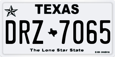 TX license plate DRZ7065