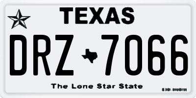 TX license plate DRZ7066