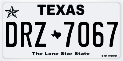 TX license plate DRZ7067