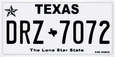TX license plate DRZ7072
