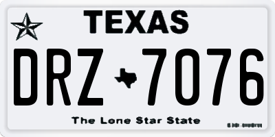 TX license plate DRZ7076
