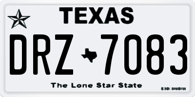 TX license plate DRZ7083