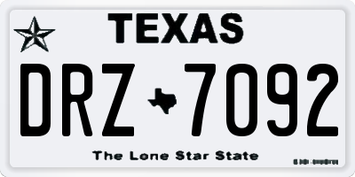 TX license plate DRZ7092