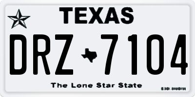TX license plate DRZ7104