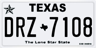 TX license plate DRZ7108