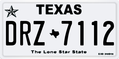 TX license plate DRZ7112