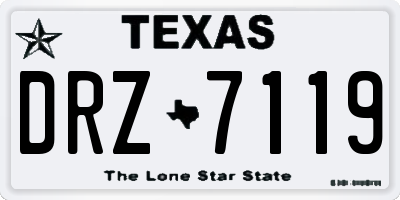 TX license plate DRZ7119