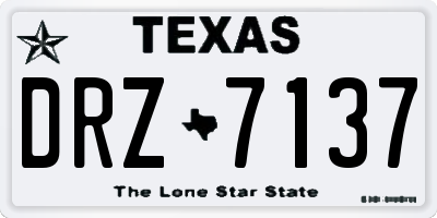 TX license plate DRZ7137